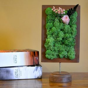 A Dainty Bloom in Pink Tabletop Moss Frame