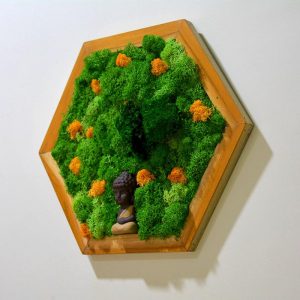 At a Standstill Moss Frame with Light Wood