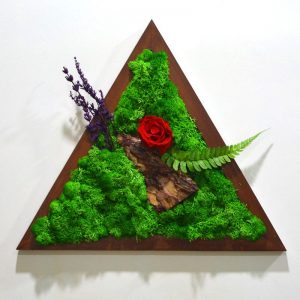 Love & Lavender Moss Frame with Dark Wood